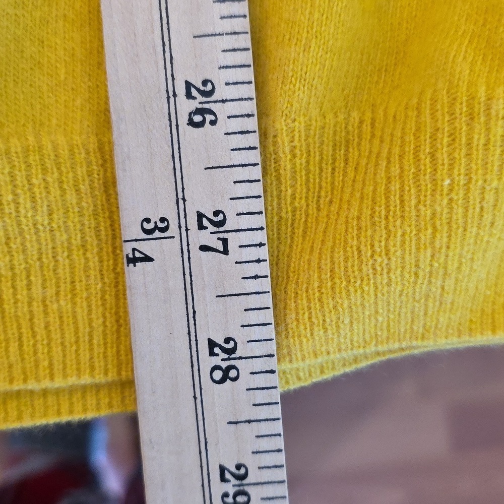 😍 Mens 100% Wool Sweater XXL Mustard Yellow Crewneck Warm Minimalist V bin - Picture 14 of 15